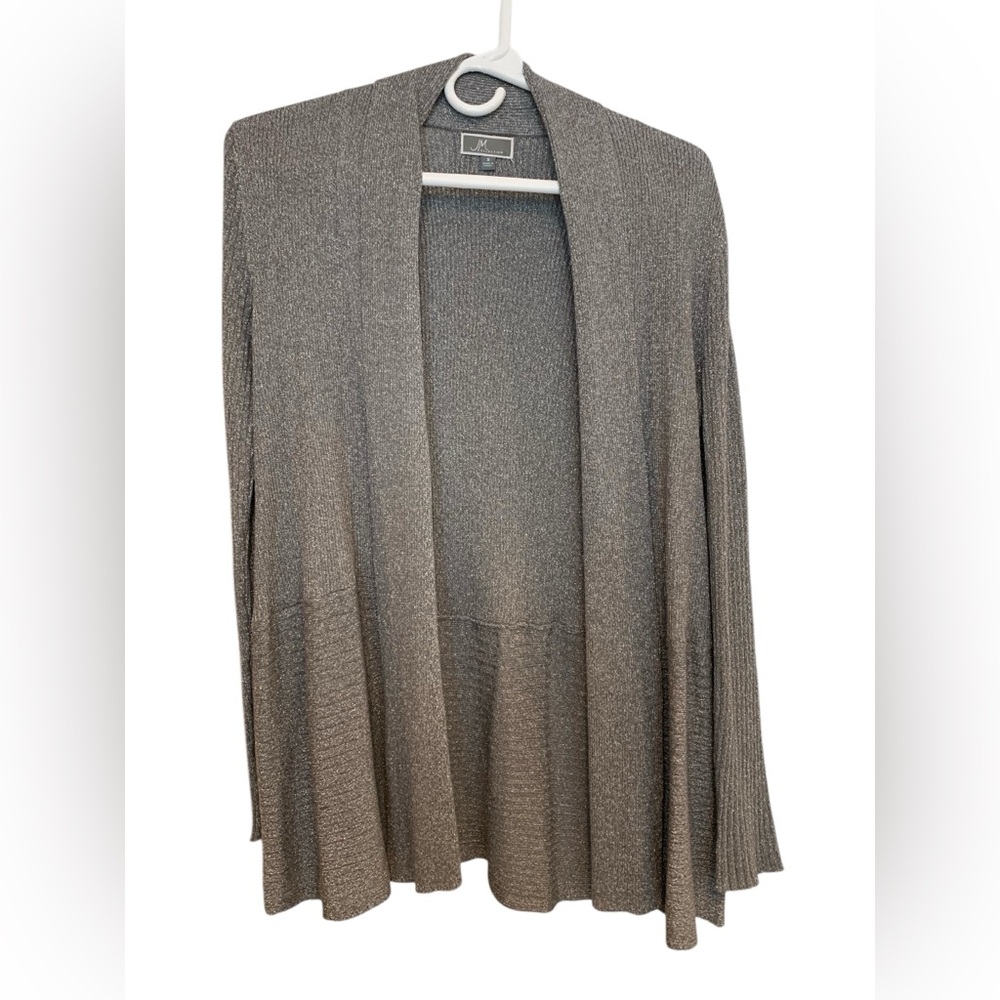JM Collection Women's Silver Sparkly Cardigan size small